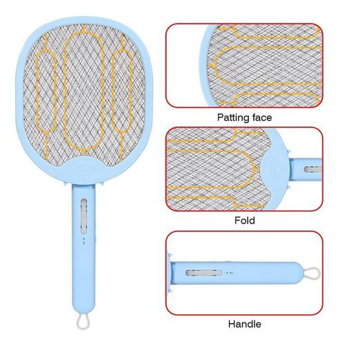 Vista 3 de Raqueta Plegable Mata Zancudos Recargabl